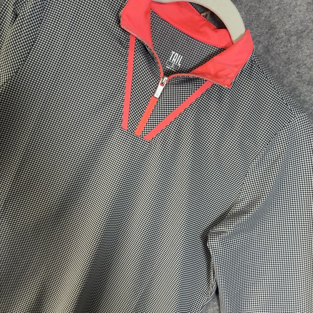Tail Pullover Shirt Womens Sz‎ S Black Check 1/4 Zip UPF 50+ Stretch Golf Tennis